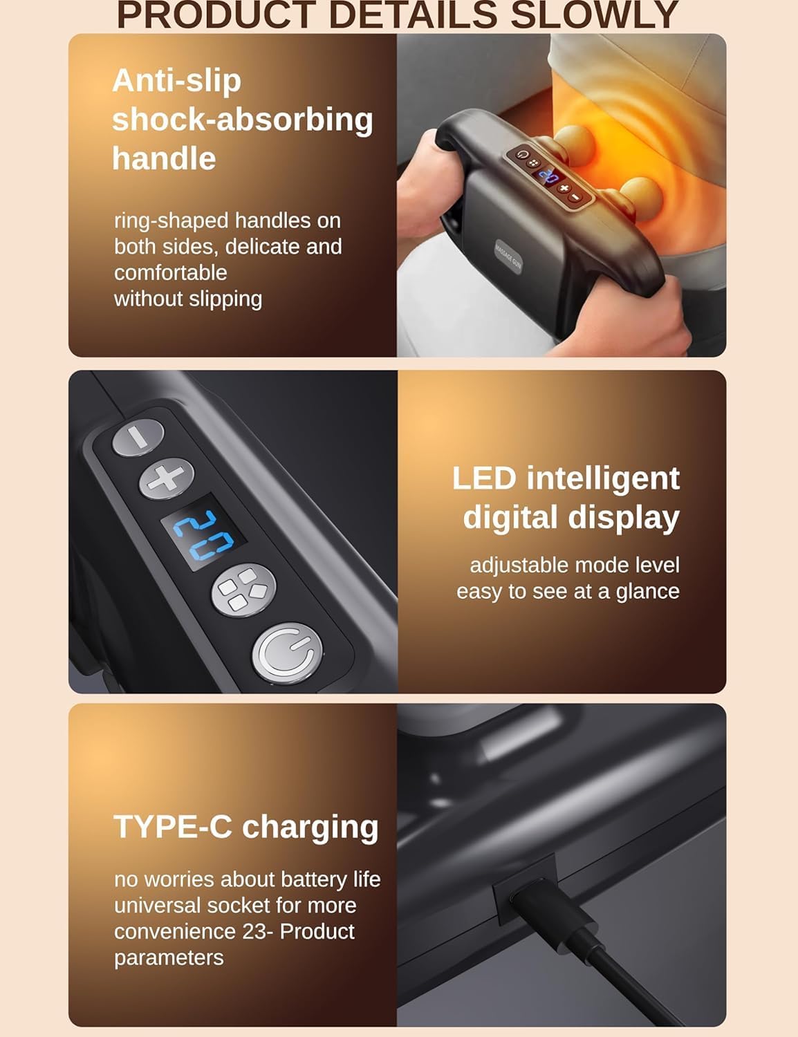 4-Head Massage Gun | Muscle Massager 4-Head Massage Gun | Muscle Massager