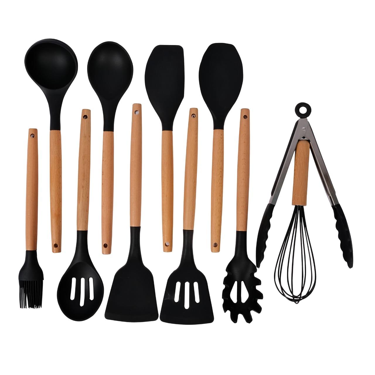 Kitchen Tools - Cooking Spoon Set with Wooden Handle 12 Pcs Kitchen Tools - Cooking Spoon Set with Wooden Handle 12 Pcs