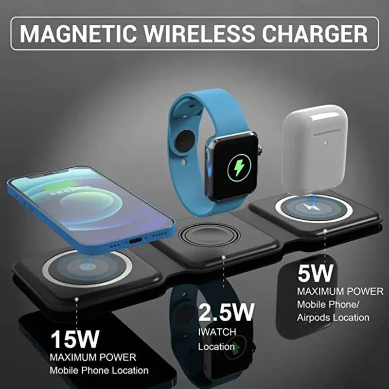 3-in-1 Magnetic Wireless Charger | Gulf e Shop 3-in-1 Magnetic Wireless Charger | Gulf e Shop