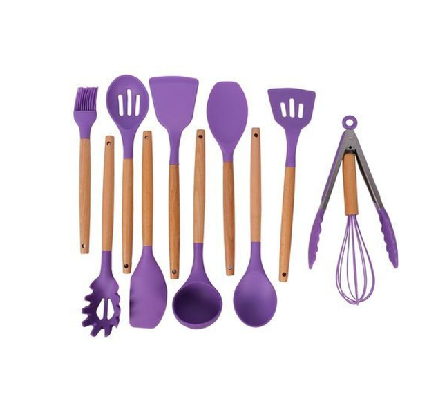 Kitchen Tools - Cooking Spoon Set with Wooden Handle 12 Pcs Kitchen Tools - Cooking Spoon Set with Wooden Handle 12 Pcs