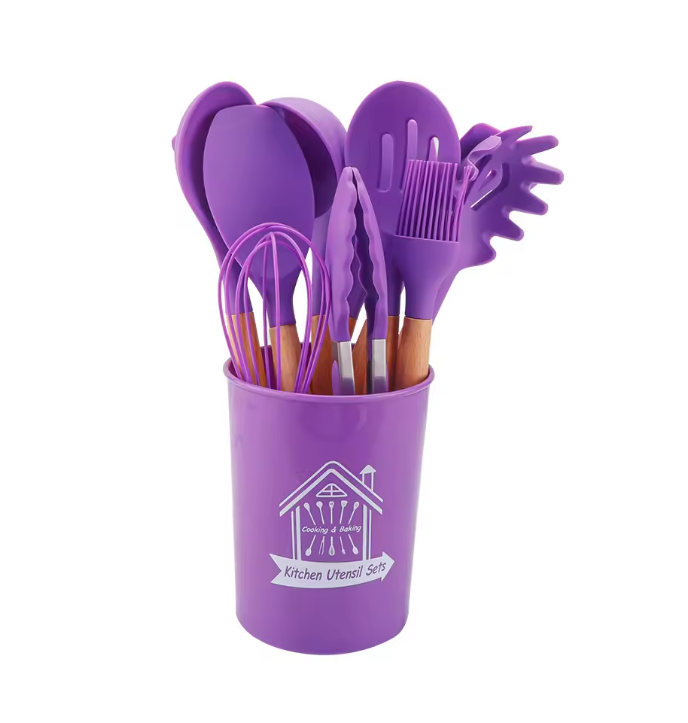 Kitchen Tools - Cooking Spoon Set with Wooden Handle 12 Pcs Kitchen Tools - Cooking Spoon Set with Wooden Handle 12 Pcs