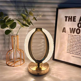 Crystal Touch Table Lamp | USB Charging Metal Base Light