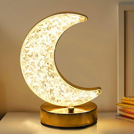 Crystal Table Lamp | Moon Shaped Lamp | Gulf e Shop
