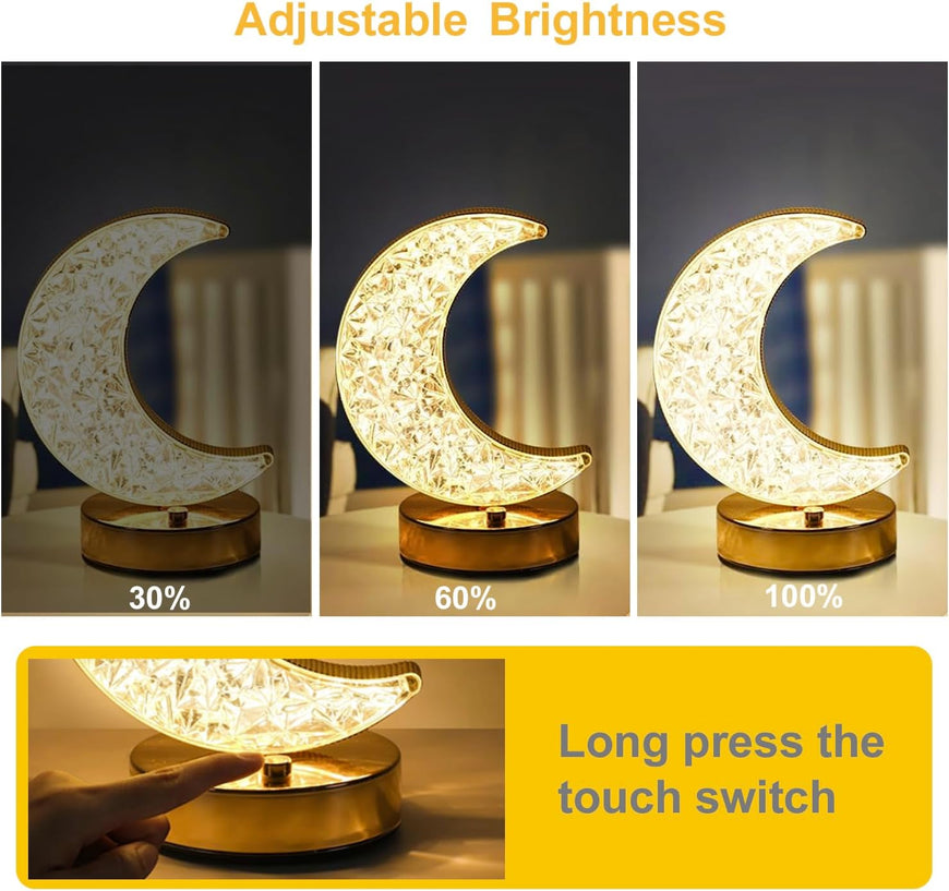 Crystal Table Lamp | Moon Shaped Lamp | Gulf e Shop