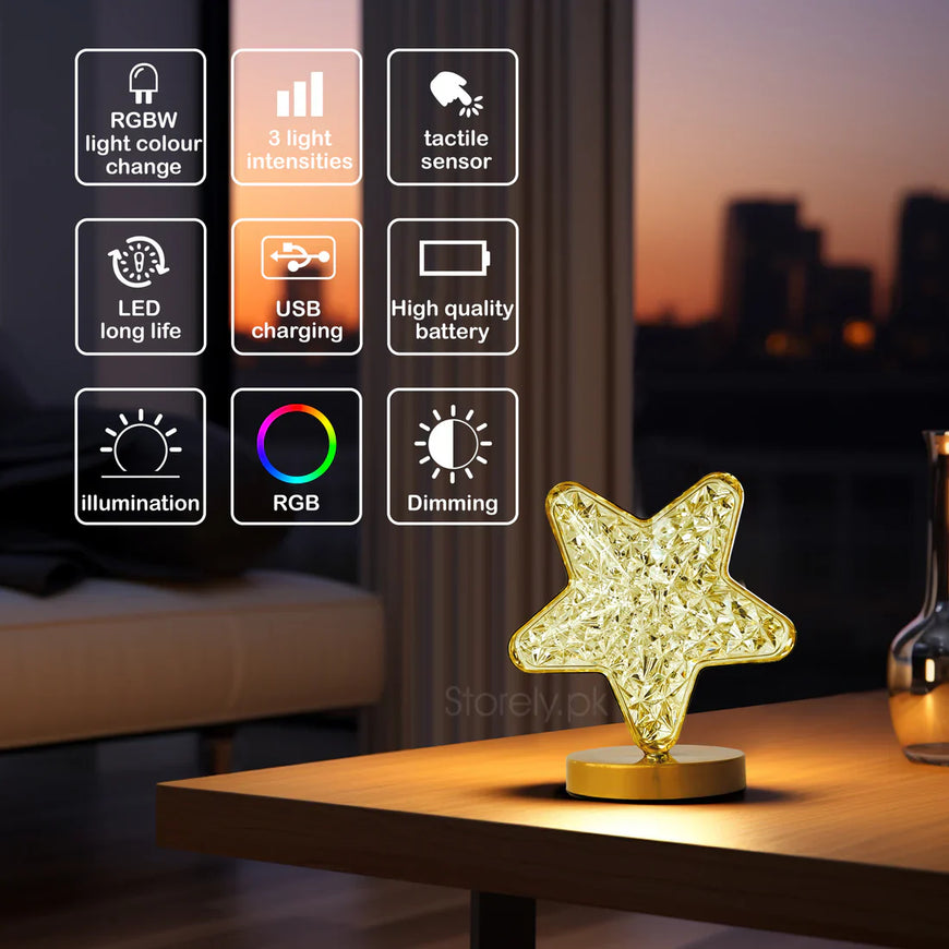 Acrylic LED Star Lamp | Touch Table Night Light